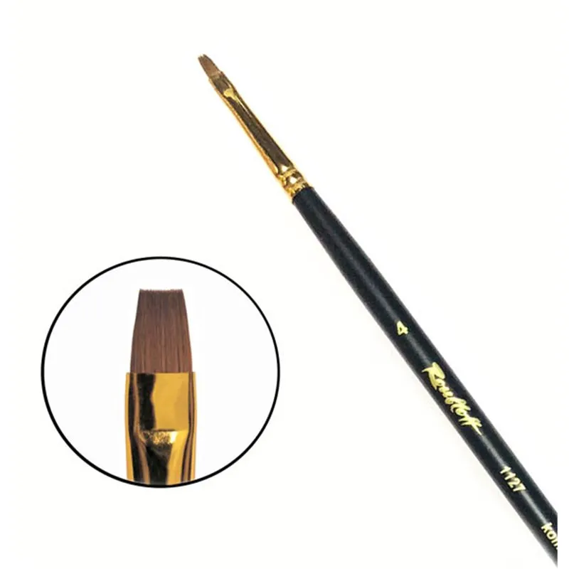 Кисть колонок плоский № 18 удл. ручка