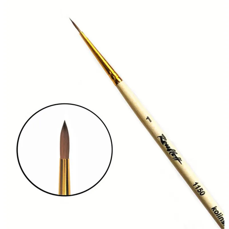 Кисть колонок круглый с наполненной вершиной № 3 кор. ручка