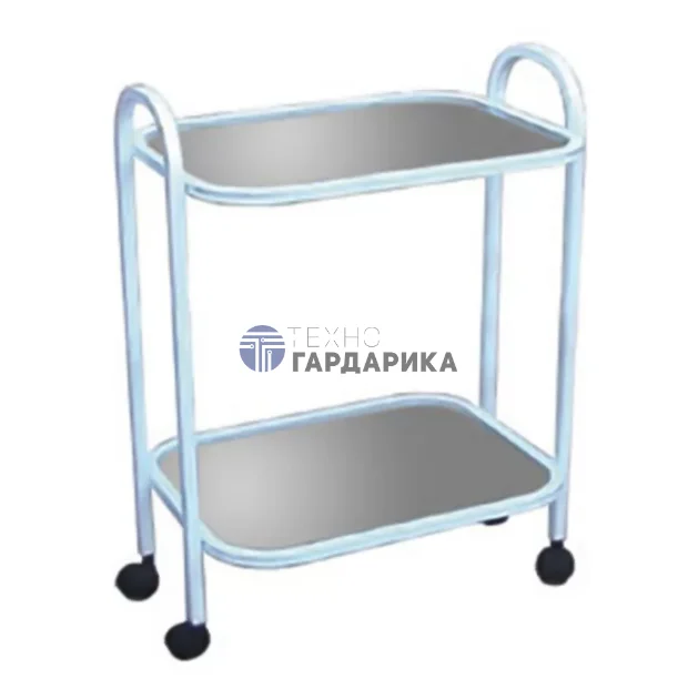Стол медицинский 2-х полочный с полками из нержавеющей стали